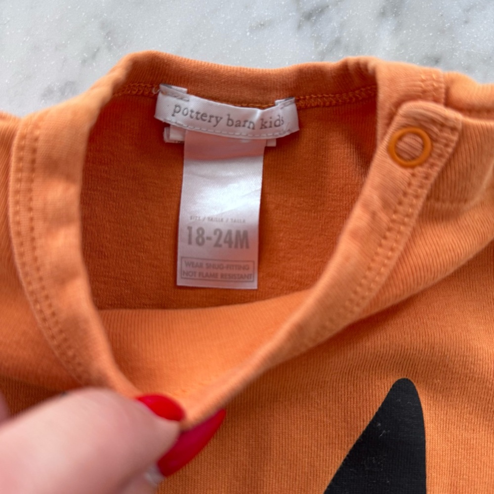 PBK Jack - O - Lantern Pumpkin 18-24 Months Playsuit Footie Romper Pottery Barn - Picture 4 of 4